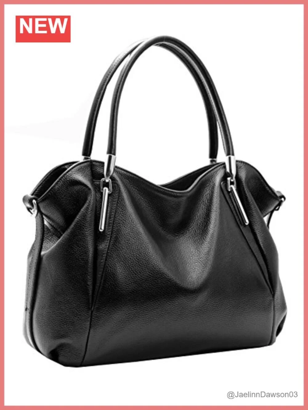 Genuine Leather Satchel Handbag Tote Shoulder Bag Detachable Strap